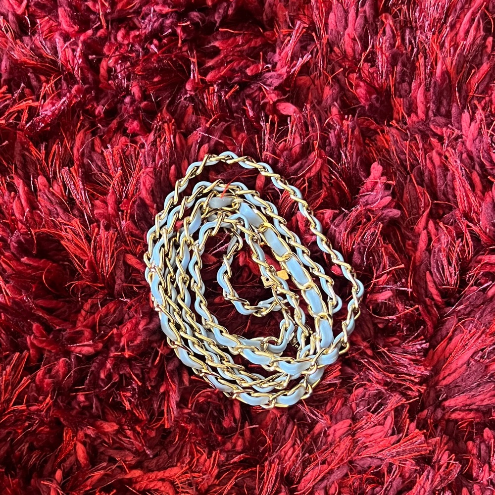 Elegant Gold and‎ Blue Chain Bag Chain